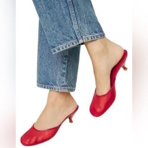 Reformation Women's Pink Kalinka Illusion Mesh Mule